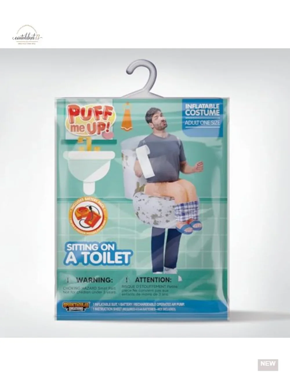 Inflatable Toilet Costume Funny Blow Up Adult Halloween Party Cosplay